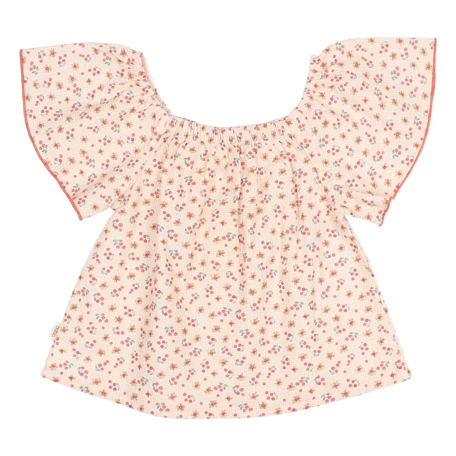 Búho - Seersucker Floral Blouse | Peach