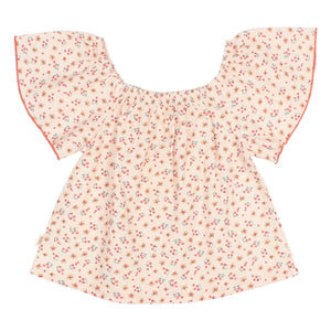 Búho - Seersucker Floral Blouse | Peach