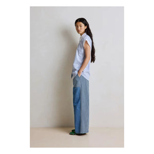 Hod - Florence Cotton Striped Blouse | Blue