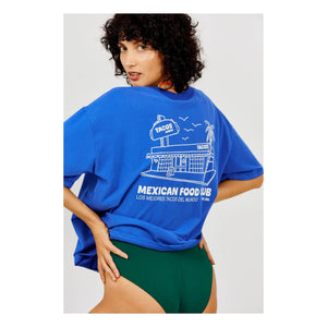 a.p - Mexican Food organik pamuk T-shirt | Royal mavi