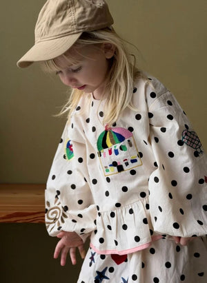 SISSEL EDELBO - Diana Pois Organic Cotton Blouse - Kids Collection | Cream