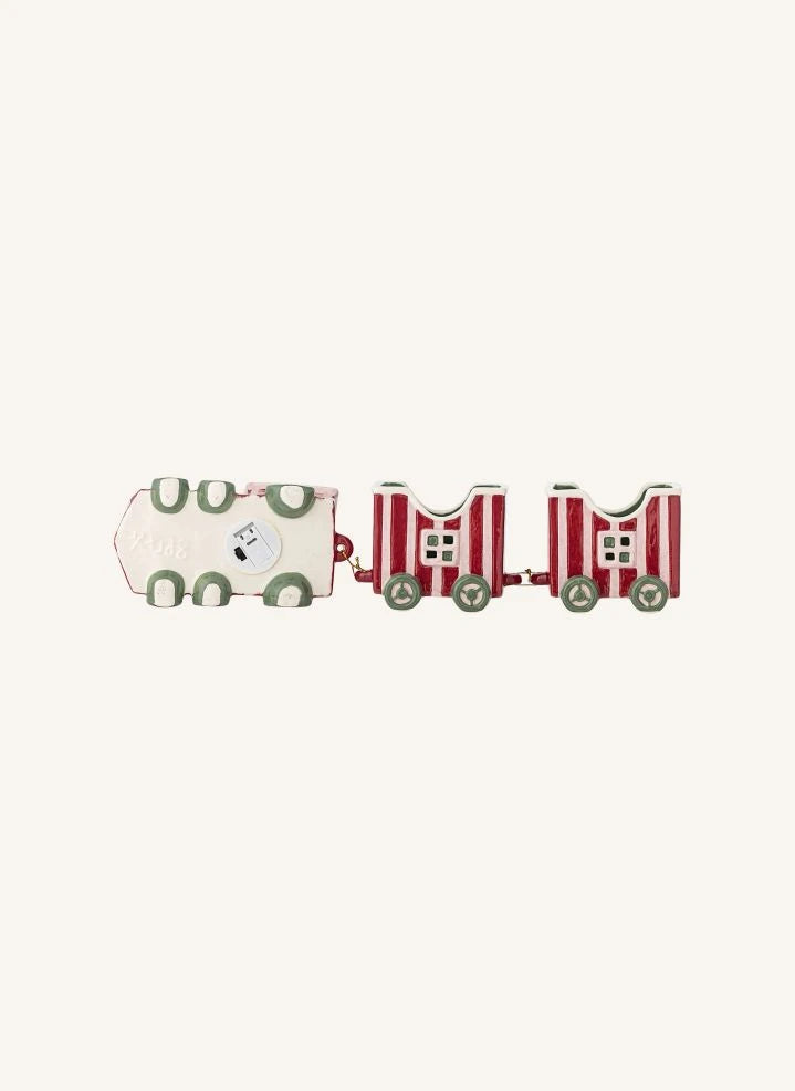 Bloomingville - Gloria Ceramic Train Christmas Decoration | Red