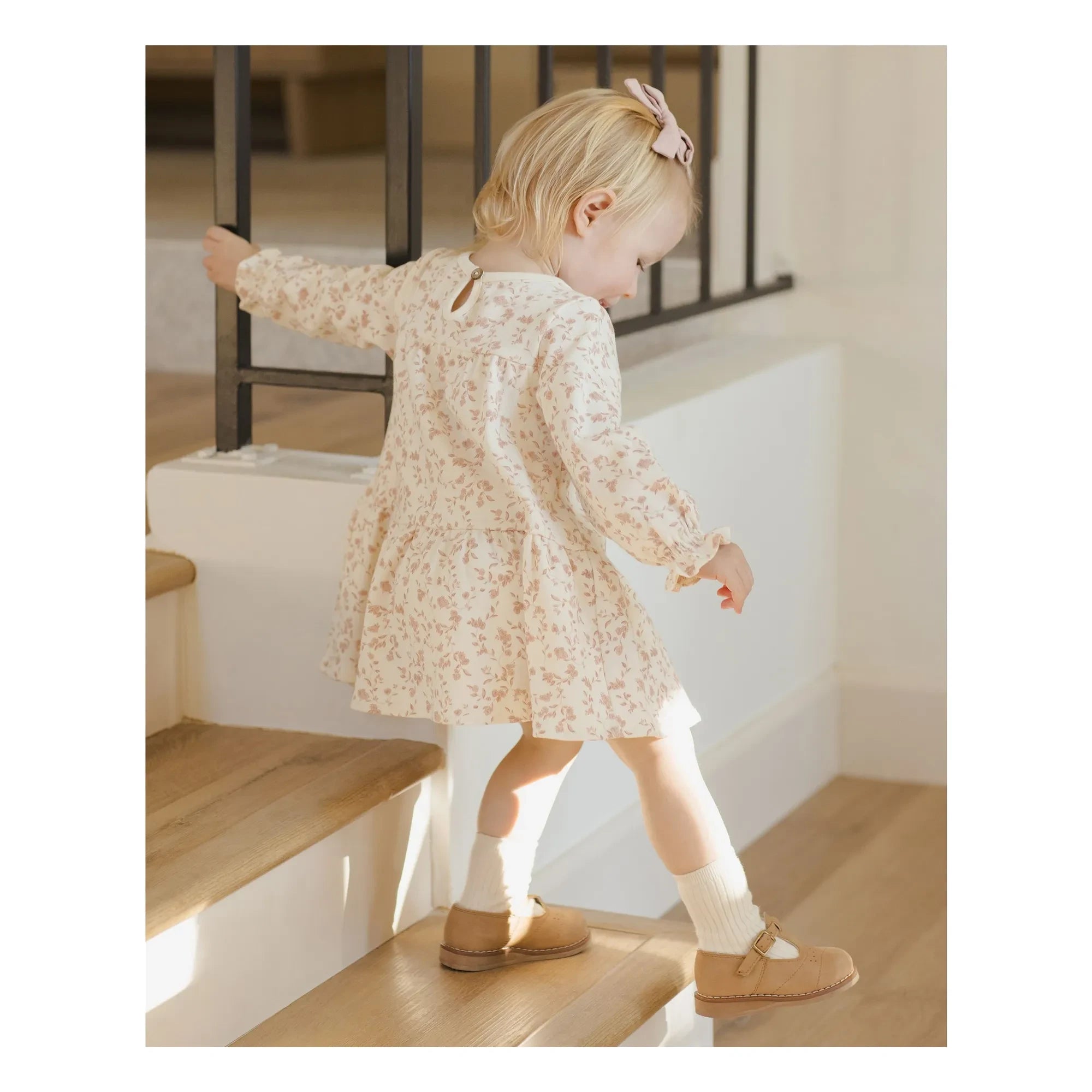 Quincy Mae - Organic Cotton Flower Dress | Ivory
