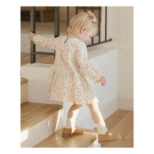 Quincy Mae - Organic Cotton Flower Dress | Ivory