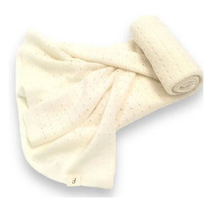My Little Freckle - Organic Cashmere Pointelle Blanket | Ivory