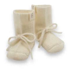 My Little Freckle - Organic Cotton Knit Booties | Ivory