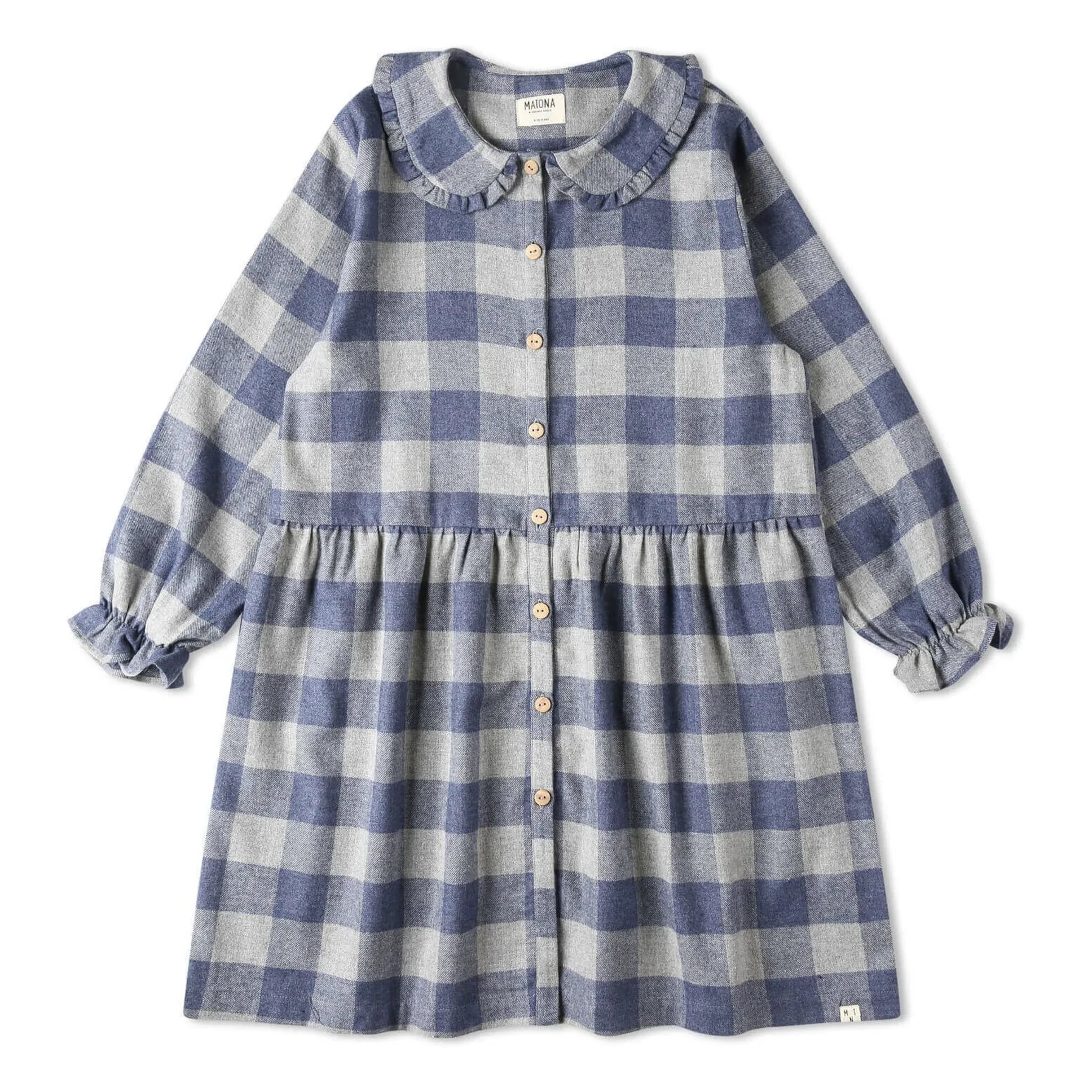 Matona - Carreaux Flanel Tencel Elbise | Mavi