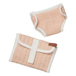 Fabelab - Babykin Baby Accessories - Cloth and Changing Mat | Dusty Pink