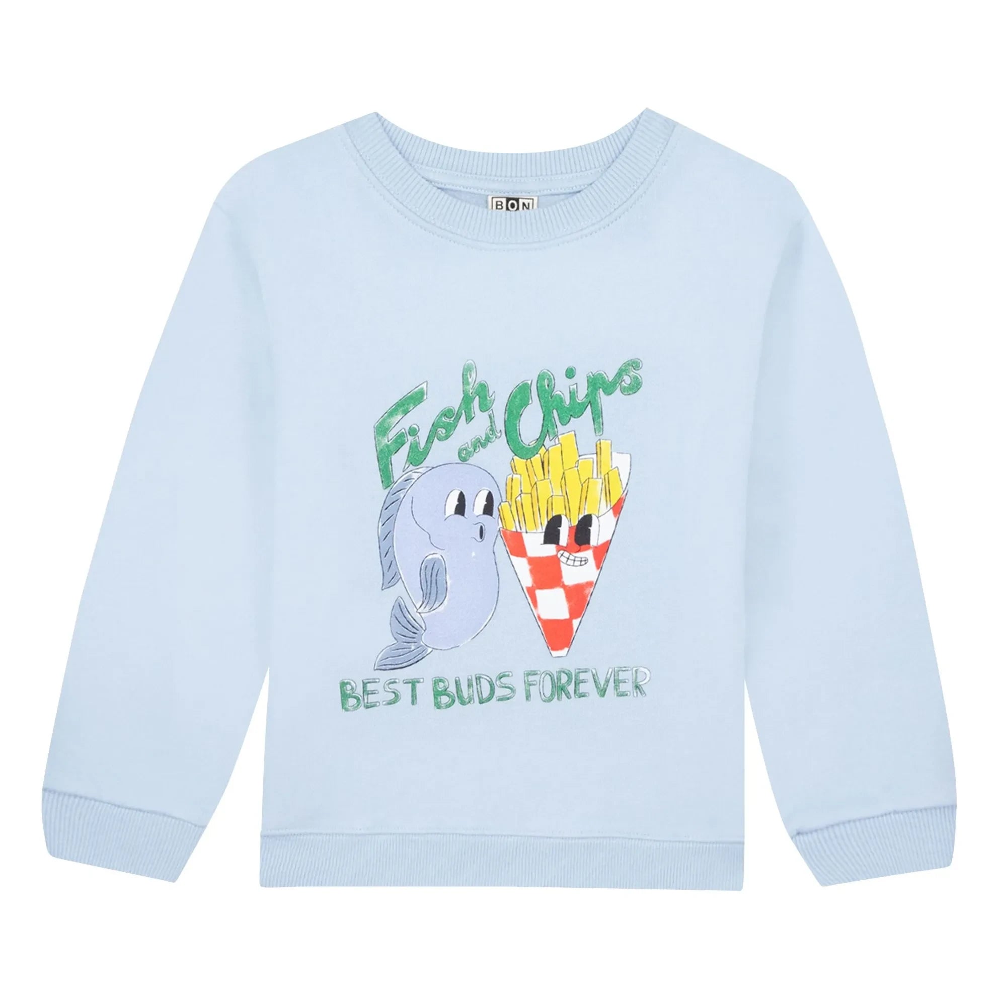 Bonton - Mavi Balık Sweat Smile