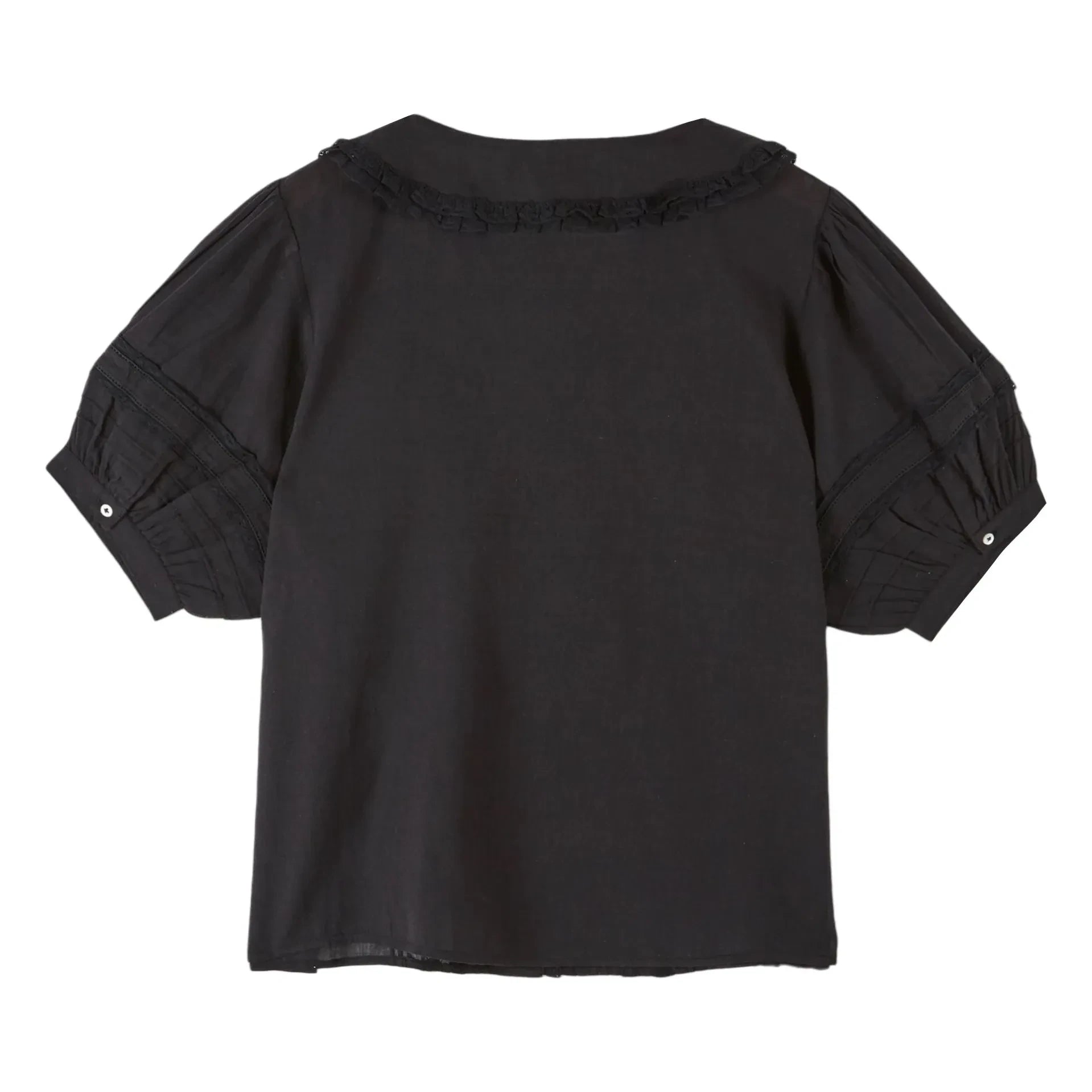 Emile et Ida - Vintage Lace Cotton Blouse | Black