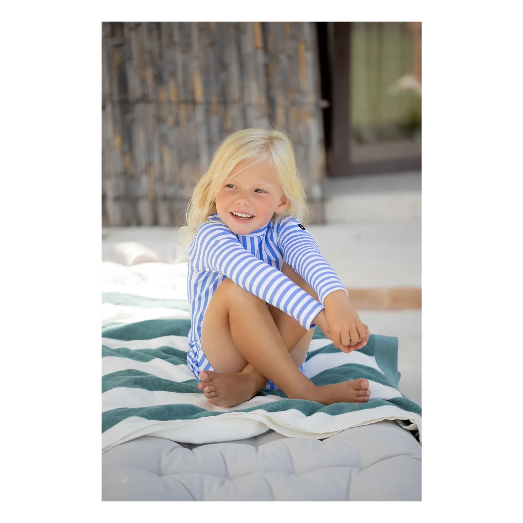 1+ in the family - Morell Striped Swimsuit Shorts | Light Blue
