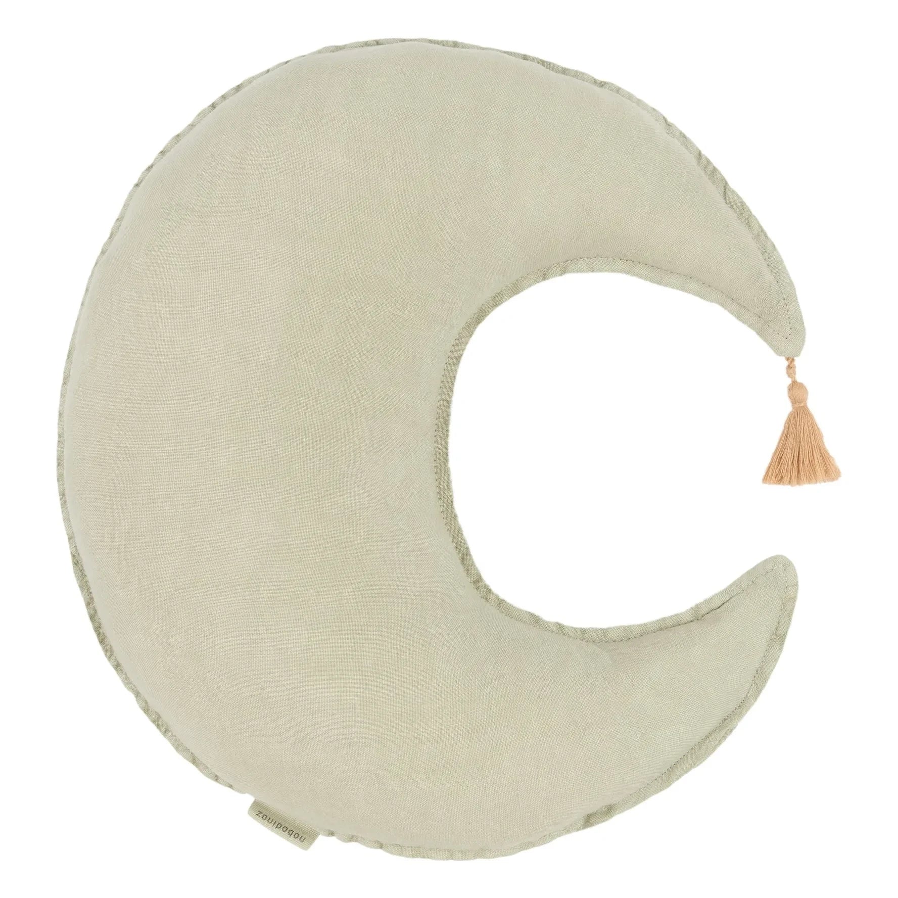 Nobodinoz - Lune Pillow - French Linen | Matcha Green