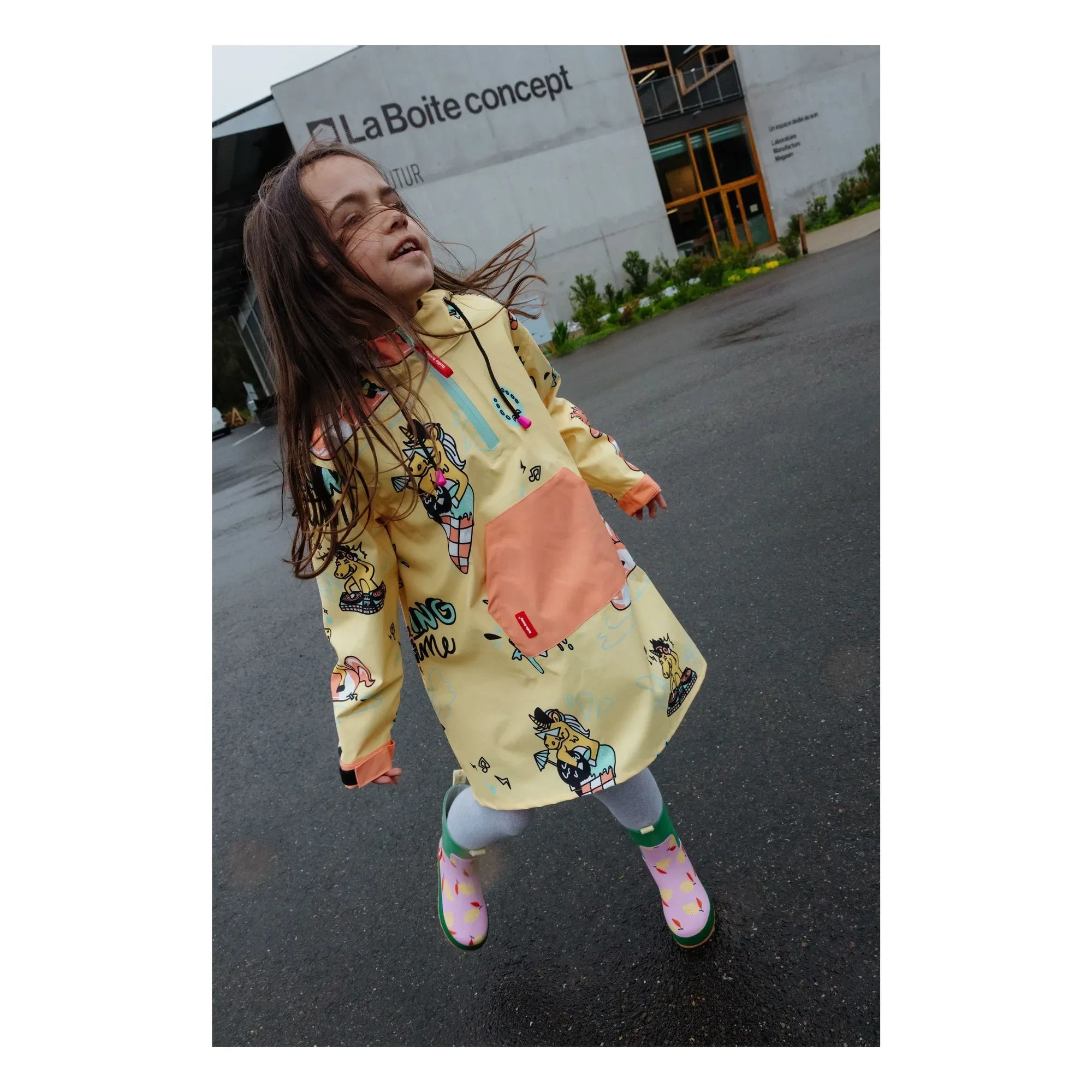 Hello Hossy - Unicorn Raincoat | Yellow