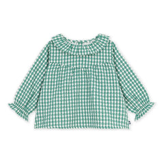 Petit Bateau - Vichy organik pamuk bluz | Yeşil