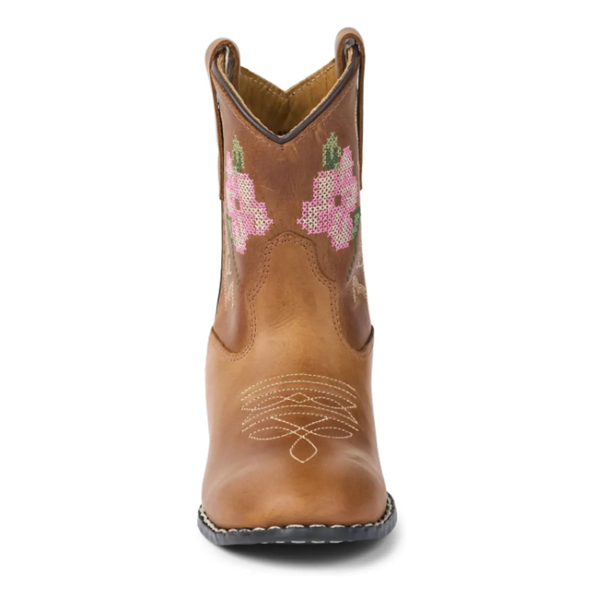 Copenhagen Colors - Low Cowboy Boots with Flowers - Copenhagen Colors X Bootstock | Cognac
