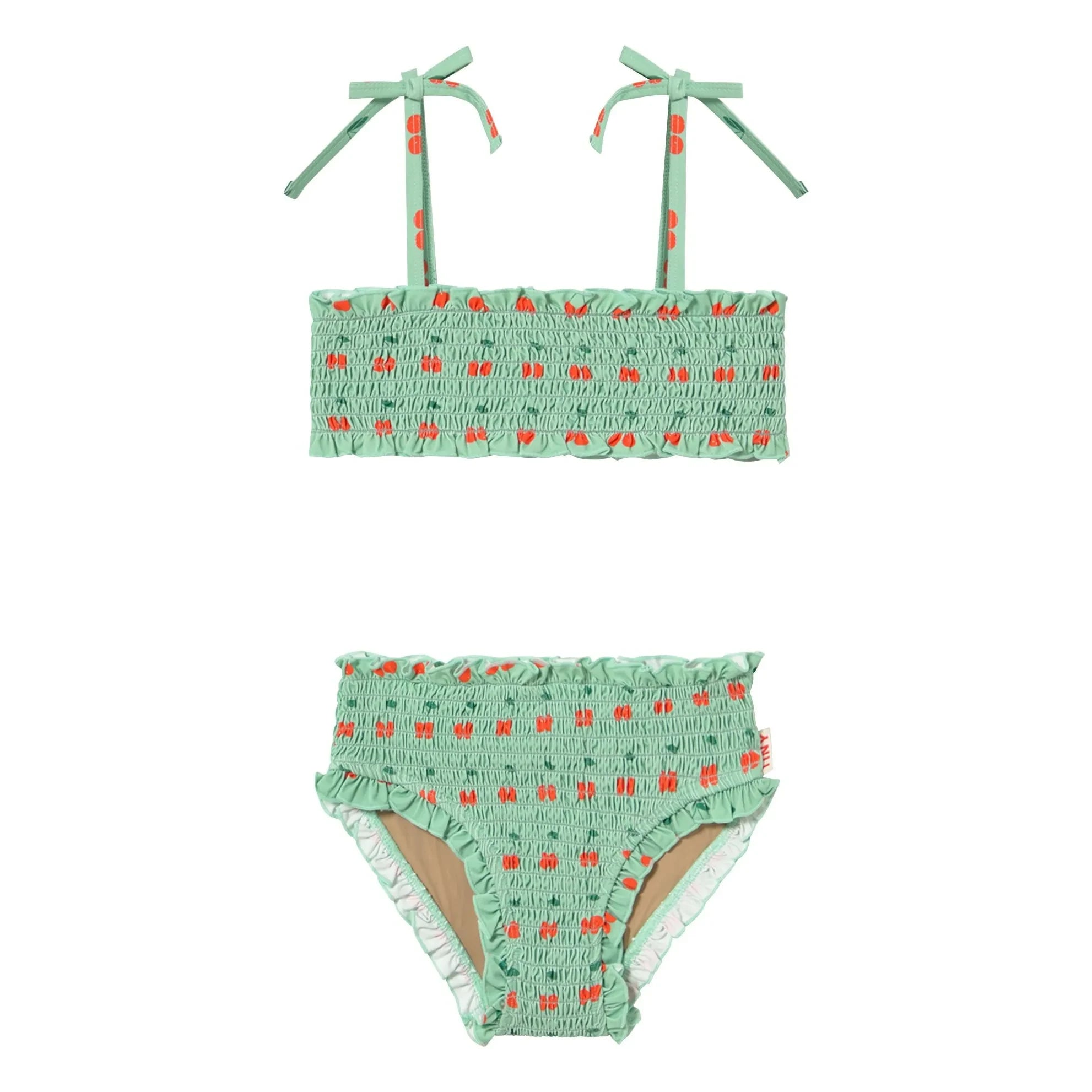 Tinycottons - Cherry Gathered Swimsuit | Green Water