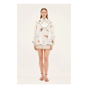 Alémais - Mina Embroidered Blouse | White