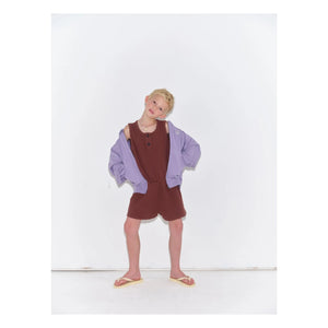 Main Story - Organic Cotton Buttoned Romper | Chocolate