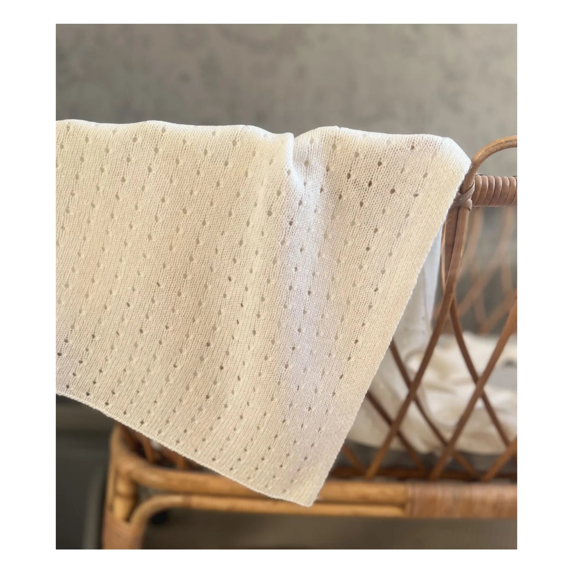 My Little Freckle - Organic Cashmere Pointelle Blanket | Ivory