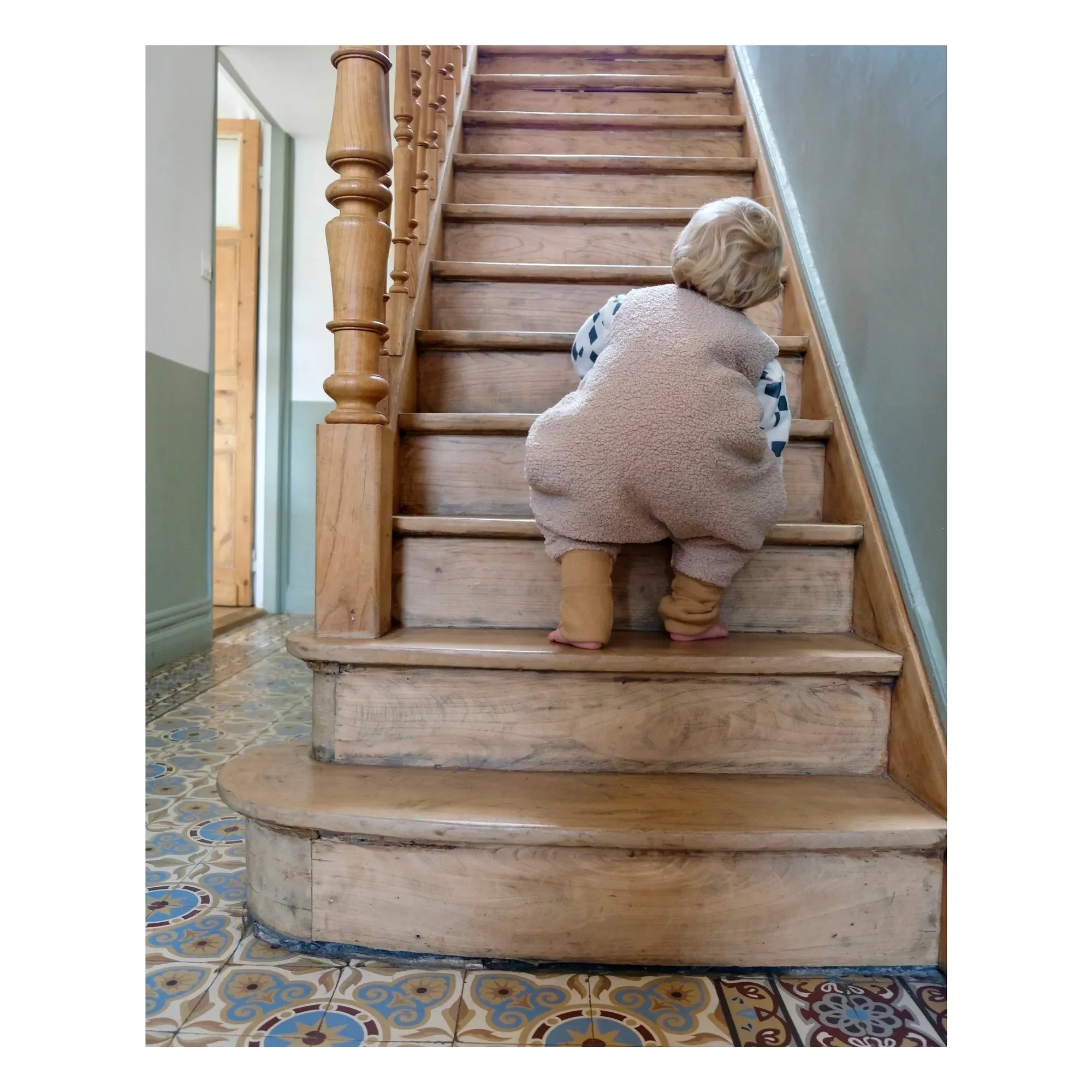 Tante Reine - Organic cotton footed sleeping bag Teddy | Sand