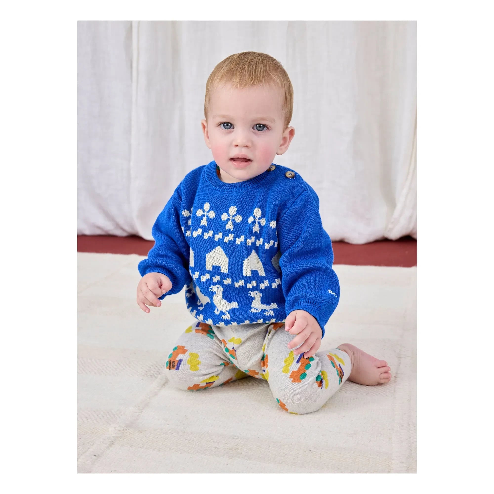 Bobo Choses - Farmhouse Knit Organic Cotton Sweater | Blue