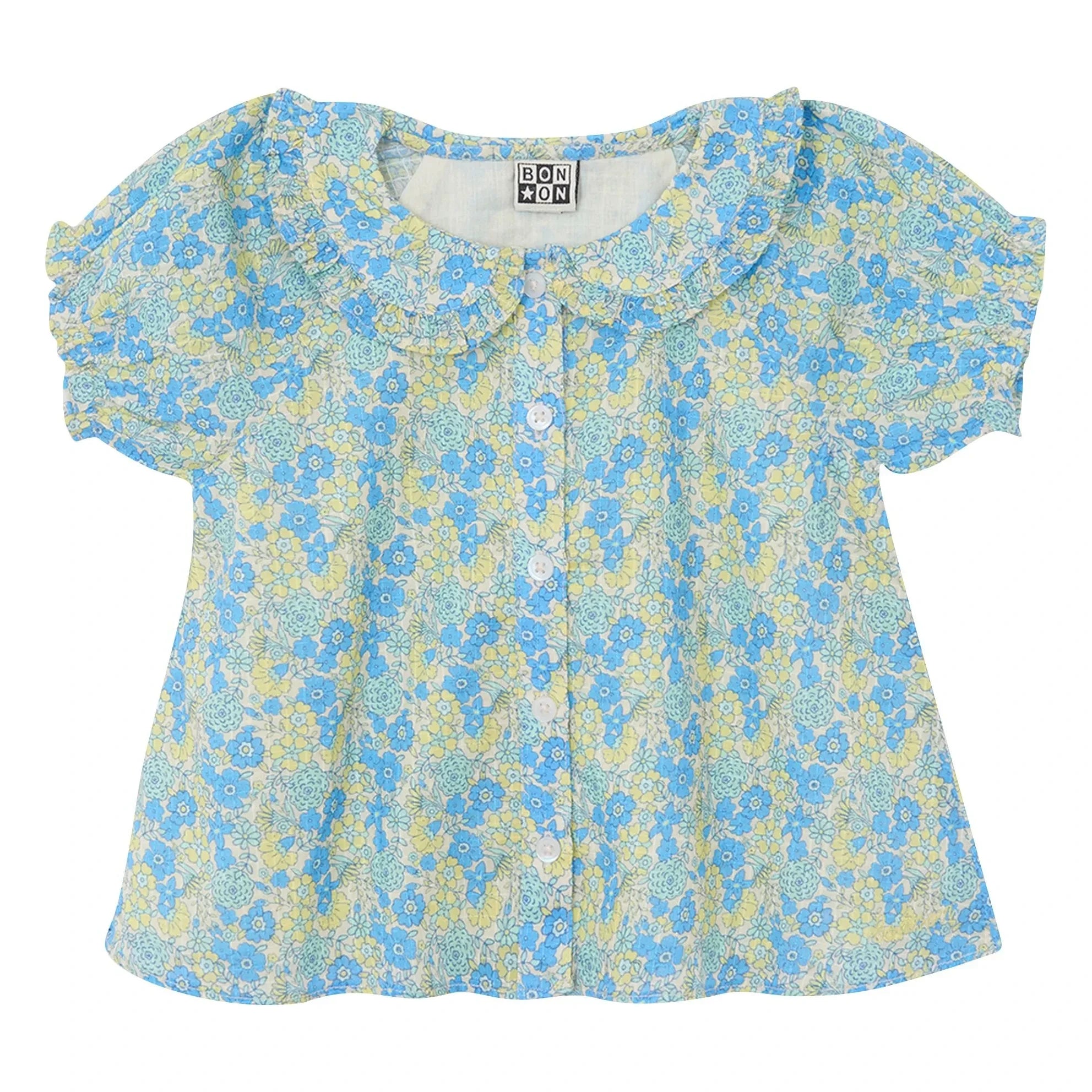 Bonton - Aria Fleurie Claudine Collar Blouse | Blue