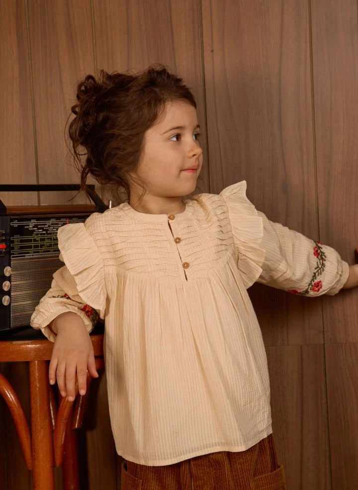 Bonton - Province Embroidered Blouse | Ecru