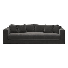 Panac Edition - Bellechasse kadife fırçalanmış 3 kişilik koltuk - 240 cm | Kömür grisi