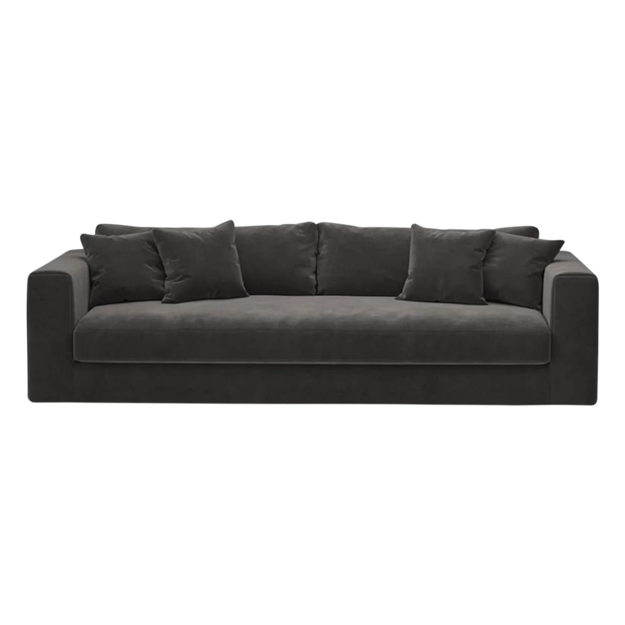 Panac Edition - Bellechasse kadife fırçalanmış 3 kişilik koltuk - 240 cm | Kömür grisi