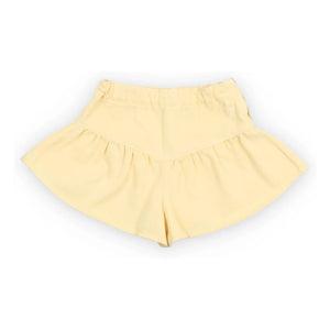 the new society - Bellis Denim Ruffled Shorts | Light Yellow