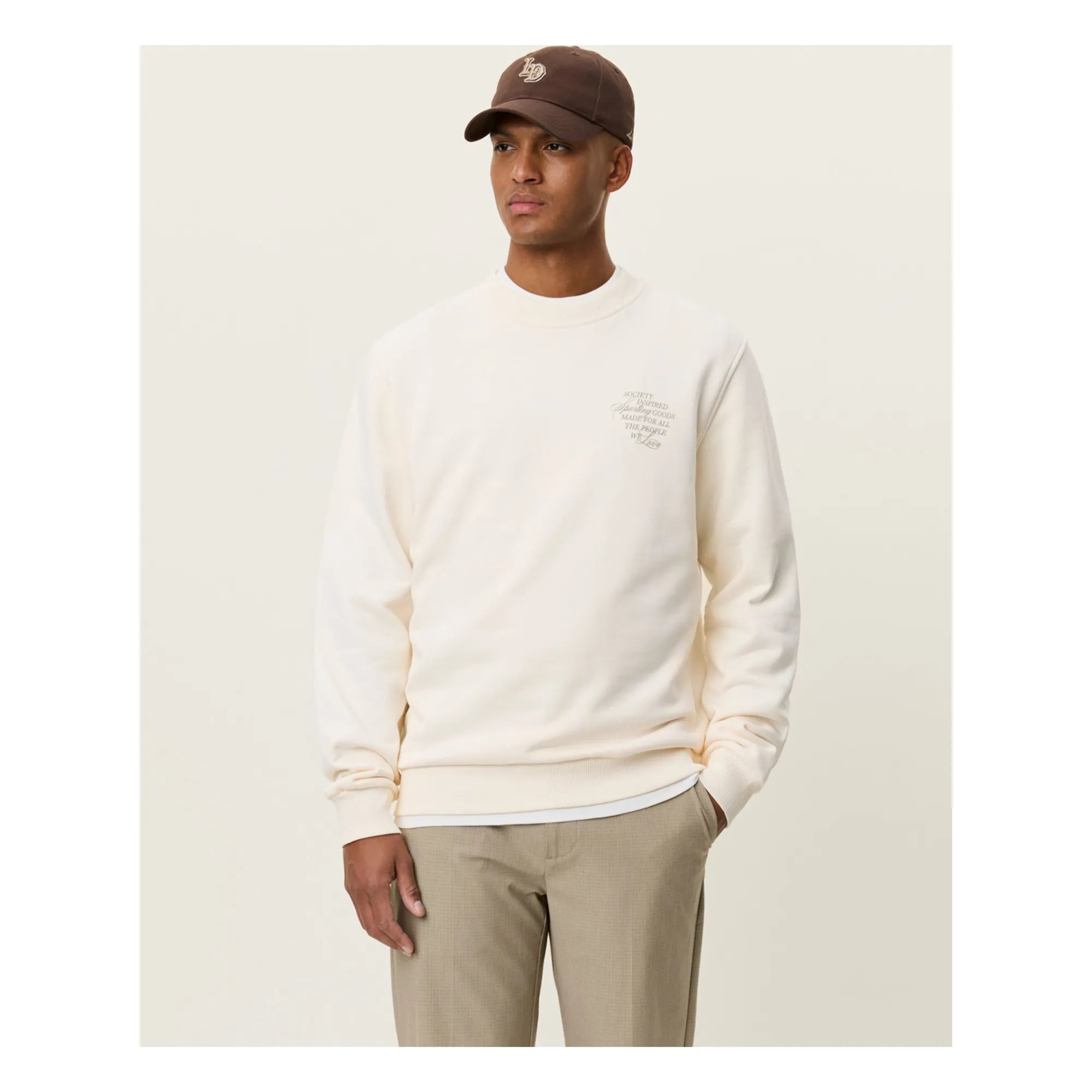 Les Deux - Faience Cotton Bicycle Collar Sweatshirt | Cream