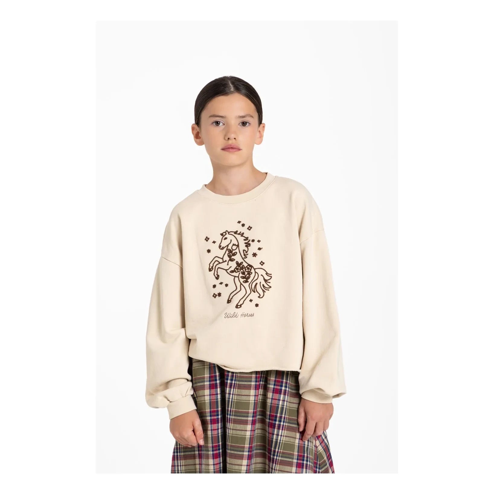 Hundred Pieces - Belmont Wild Horses organik pamuk sweatshirt | Krem