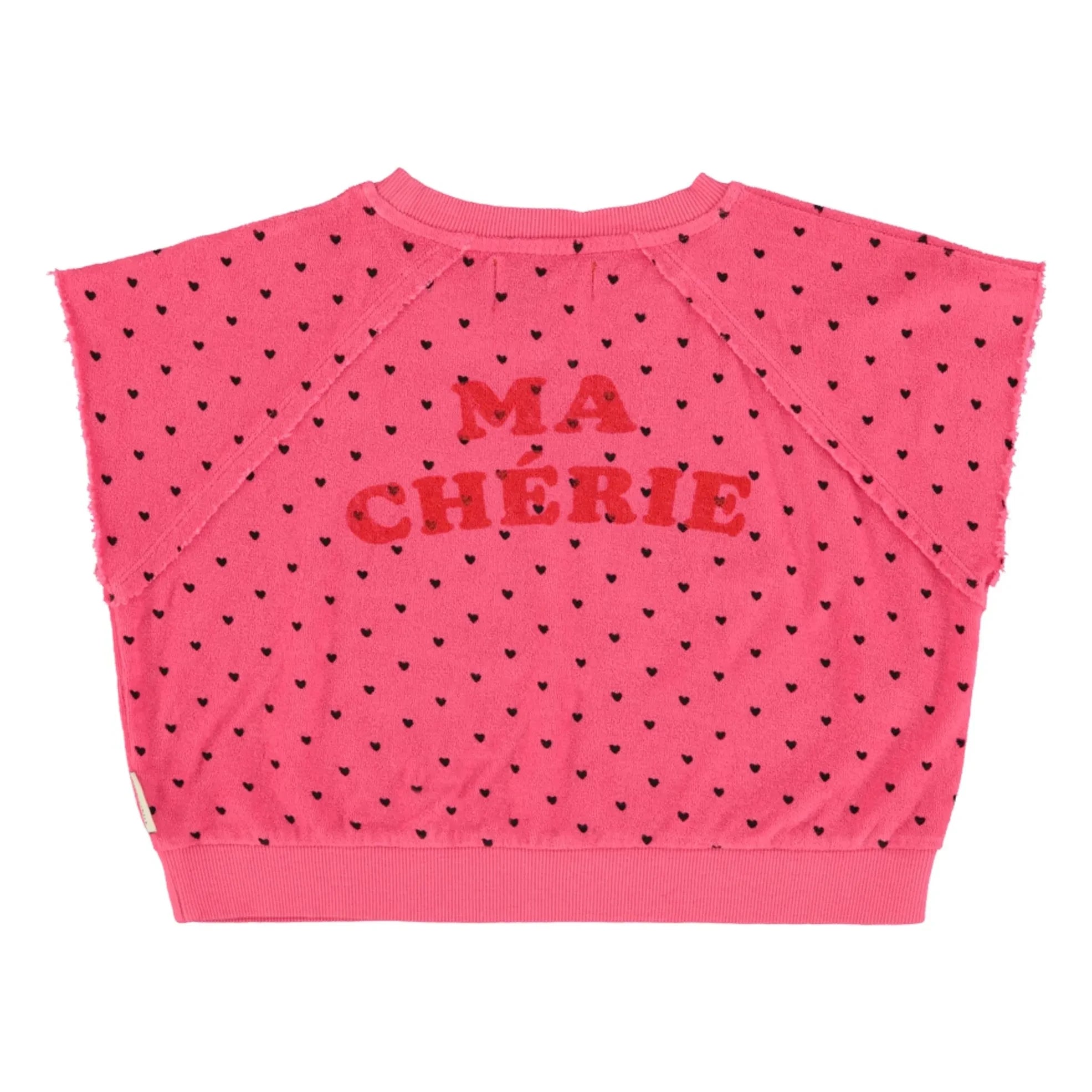 Piupiuchick - Cherry Organic Cotton Sleeveless Sweatshirt | Fuchsia