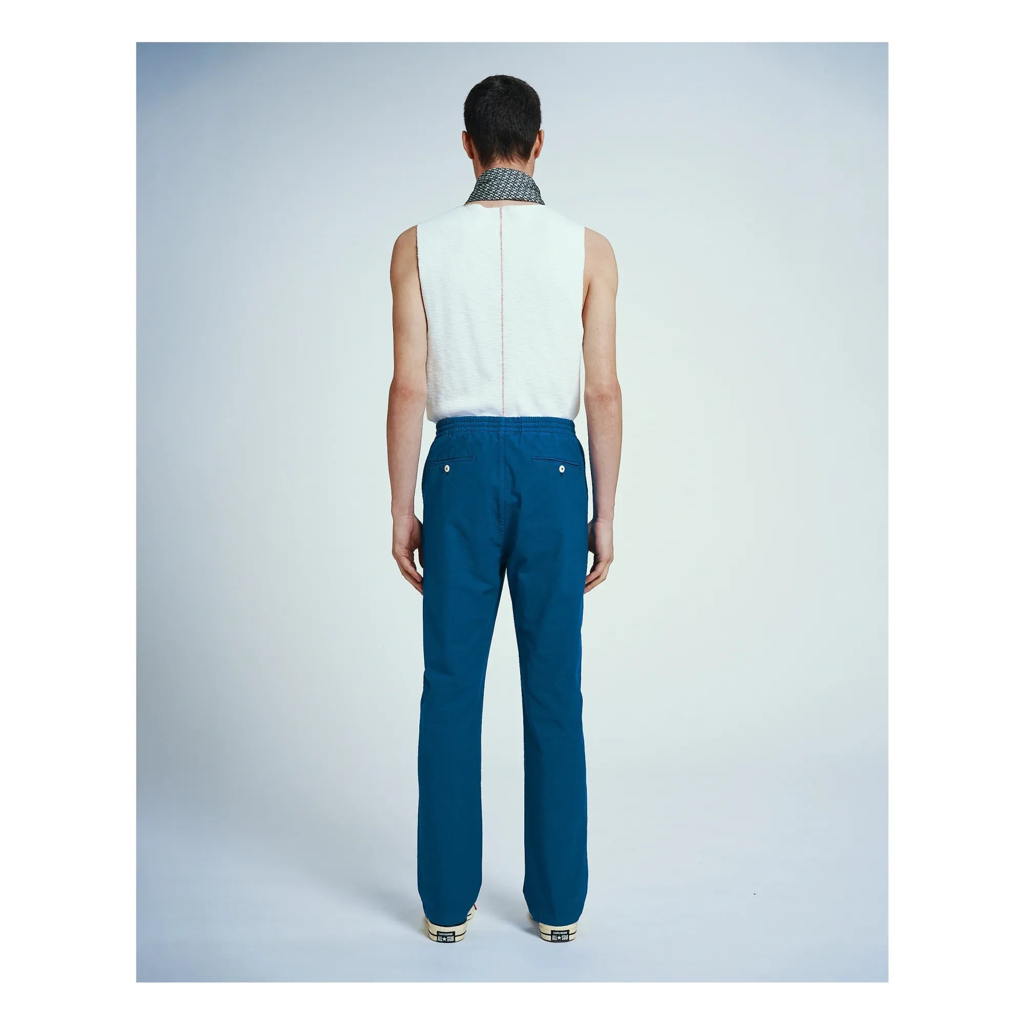 Homecore - Organic Cotton Elastic Waist Trousers | Blue
