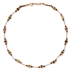 Tityaravy - Sriphala Zoisite and Garnet Necklace | Green