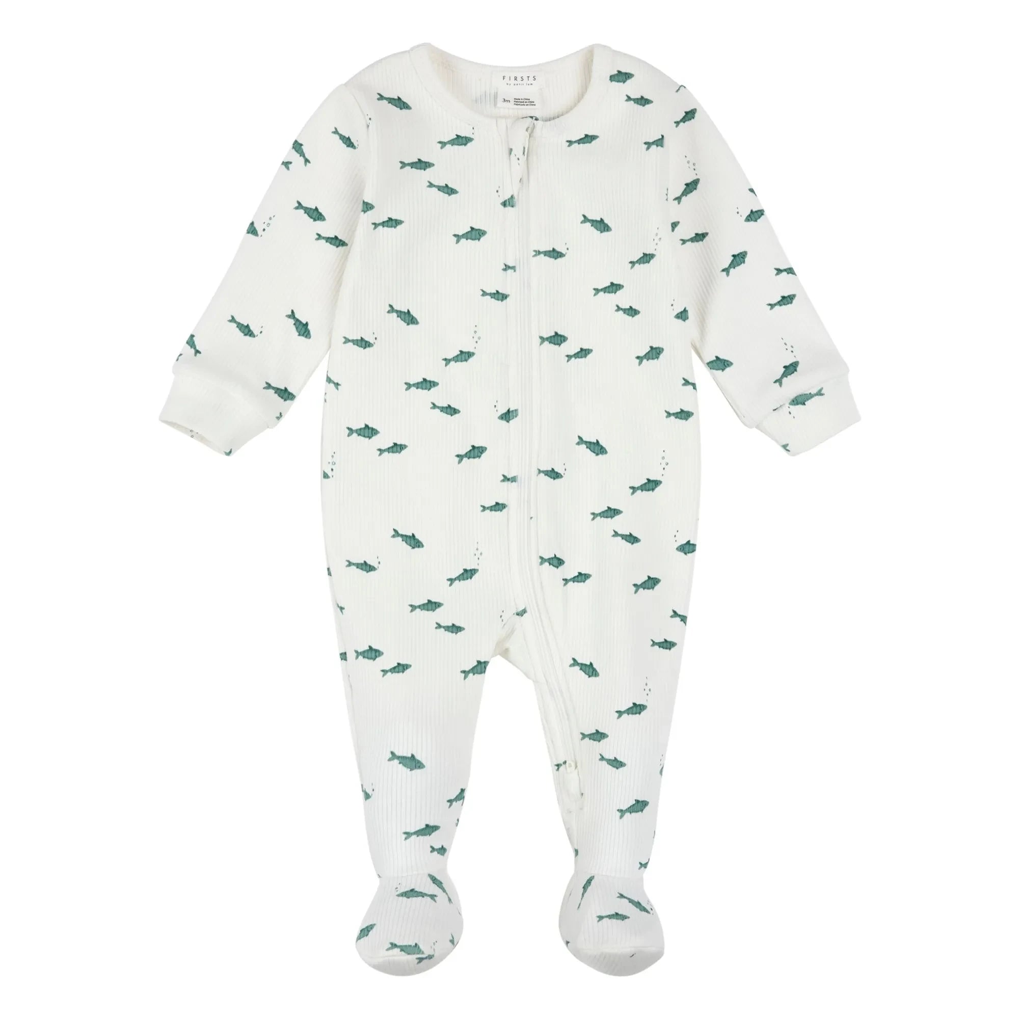 Petit Lem - Fishfoot pajamas Ribbed Organic Cotton | Beige