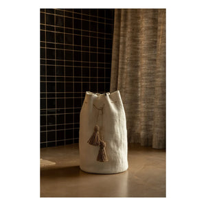 Muskhane - Felt Pom-Pom Storage Basket | Ecru