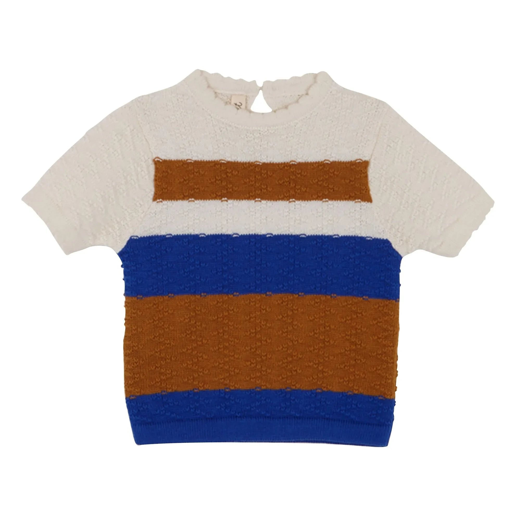 birinit - Colour Blocked Thin Mesh T-Shirt | Caramel