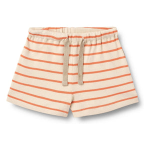 Wheat - Striped Vic Jersey Shorts Organic Cotton | Orange