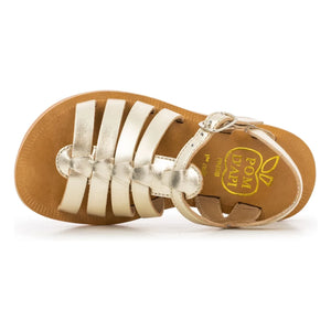 Pom d'Api - Plagette Strappy Metallic Sandals | Orange