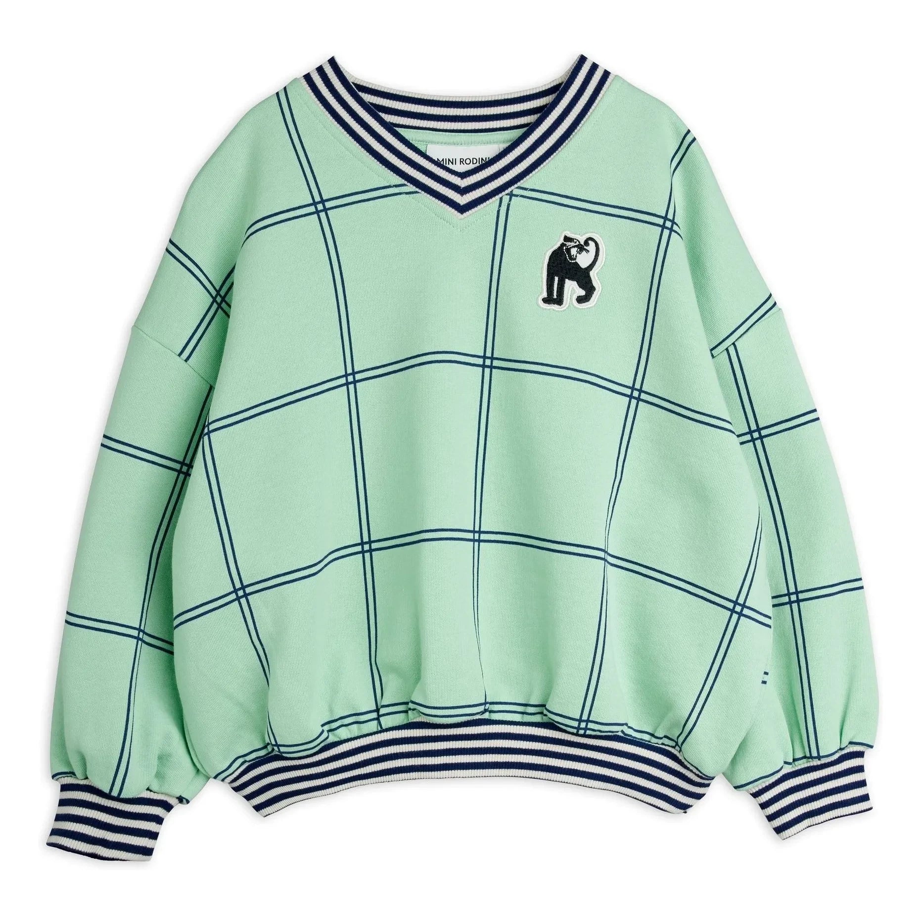 Mini Rodini - Coron Organic Checkered Sweatshirt | Green