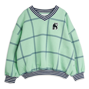 Mini Rodini - Coron Organic Checkered Sweatshirt | Green