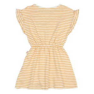Búho - Striped Knit Dress with Strawberry Organic Cotton | Yellow