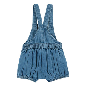 Emile et Ida - İşlemeli Denim Şort Salopet | Mavi
