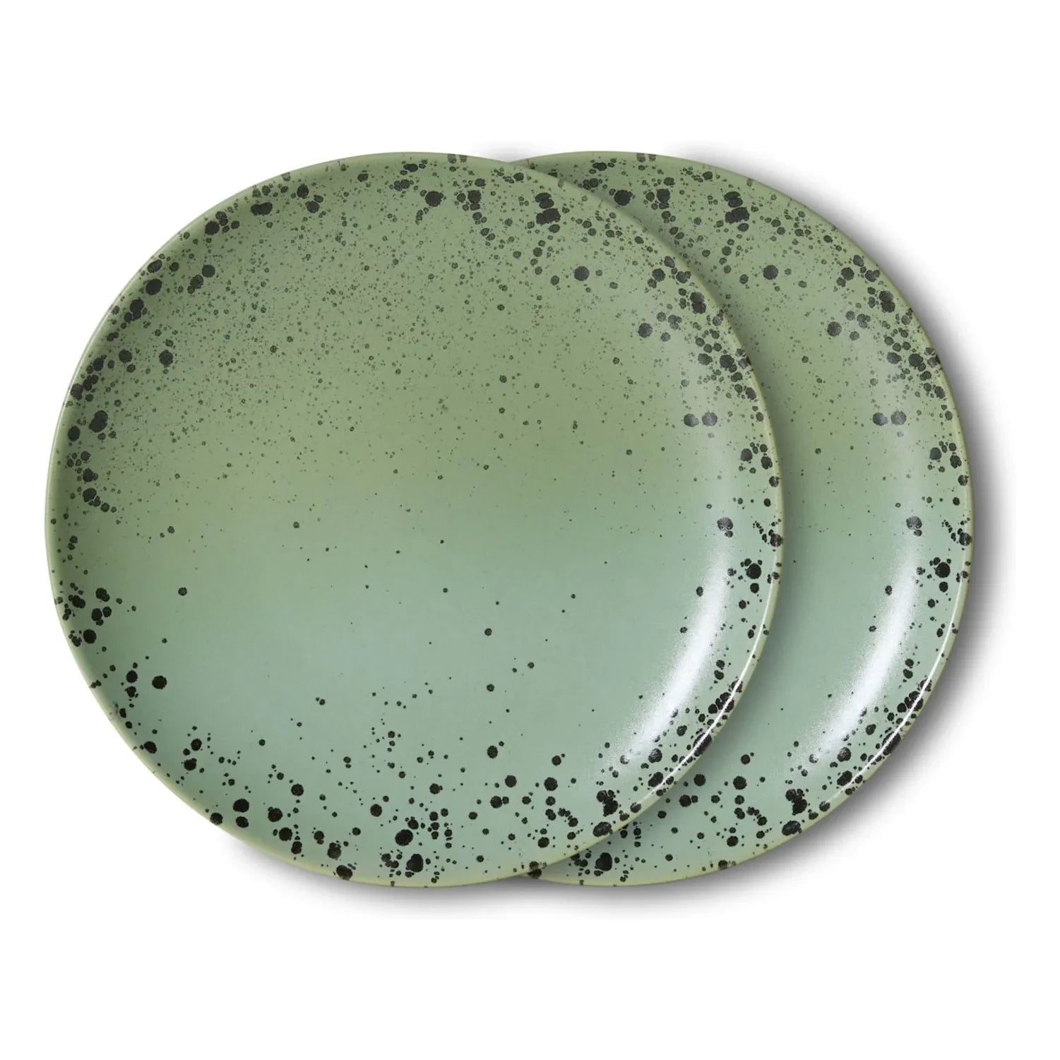 HKliving - Fleck ceramic dessert plate - set of 2 | Light green
