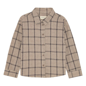 Brunobruno Nation - Nohrla shirt Linen and leather cotton plaid | Brown