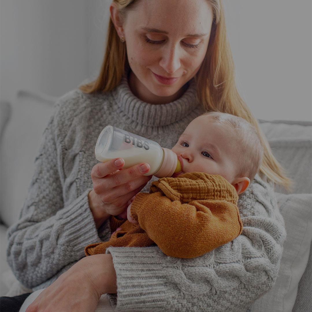 BIBS Baby Glass Bottle Complete Set - Sage - Latex-Baby Bottles-Sage-110ml | Natural Baby Shower