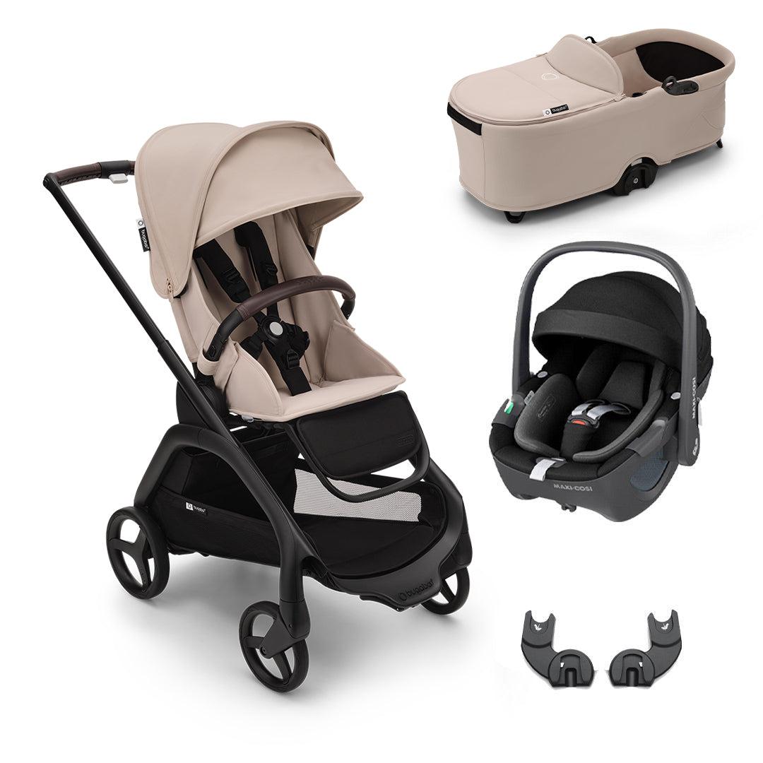 Bugaboo Dragonfly + Pebble 360/360 Pro Travel System - Desert Taupe-Travel Systems-Pebble 360 Car Seat-With Carrycot | Natural Baby Shower