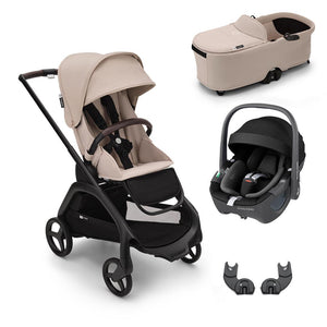 Bugaboo Dragonfly + Pebble 360/360 Pro Travel System - Desert Taupe-Travel Systems-Pebble 360 Car Seat-With Carrycot | Natural Baby Shower