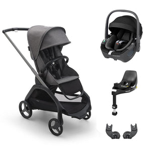 Bugaboo Dragonfly + Pebble 360/360 Pro Travel System - Grey Melange-Travel Systems-Pebble 360 Car Seat-No Carrycot | Natural Baby Shower